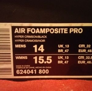 Size 14 hyper crimson foams